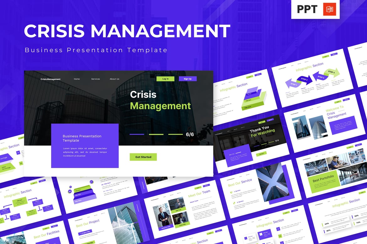 Template Presentasi Powerpoint Manajemen Krisis yang Profesional dan Menarik
