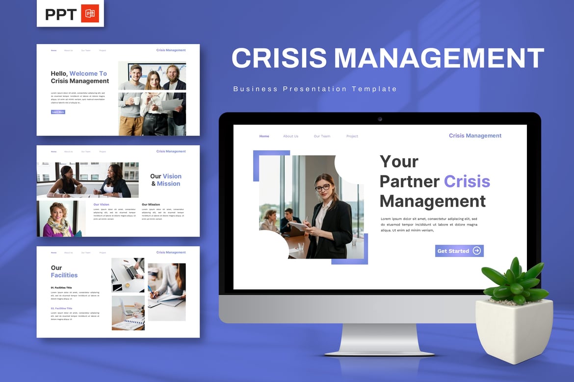 Template Presentasi Powerpoint Manajemen Krisis yang Profesional