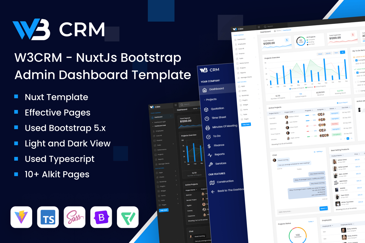 Template Web CRM - Dashboard Admin NuxtJS Bootstrap Modern