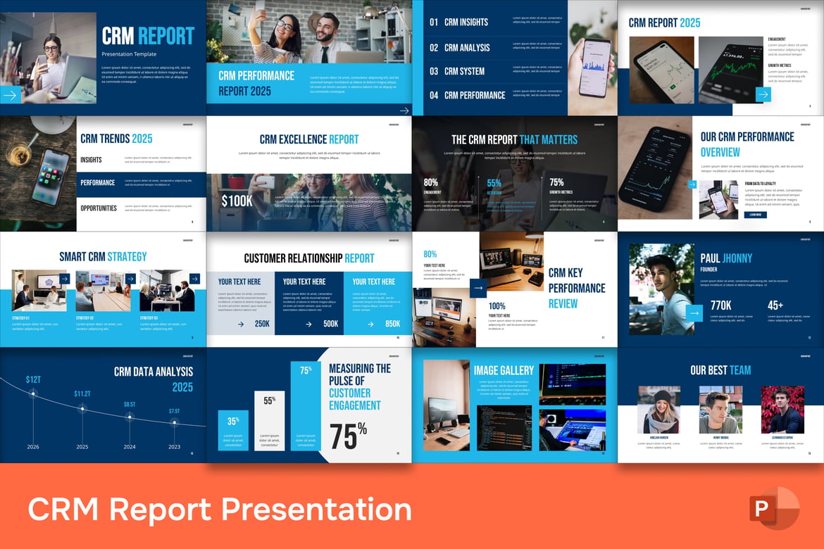 Template Presentasi PowerPoint Laporan CRM yang Profesional dan Menarik