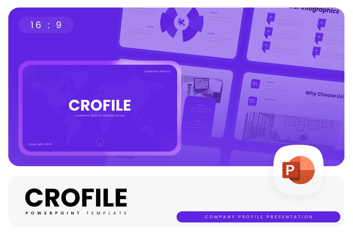 Crofile – Template PowerPoint Profil Perusahaan yang Menarik