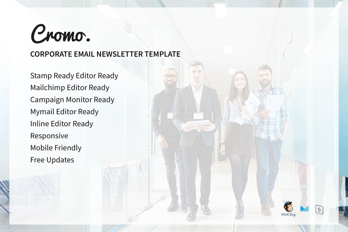 Template Newsletter Email Korporat Cromo yang Modern dan Minimalis