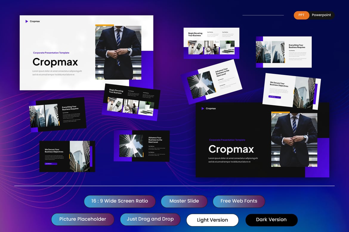 Template Presentasi Korporat Cropmax - PowerPoint yang Menarik