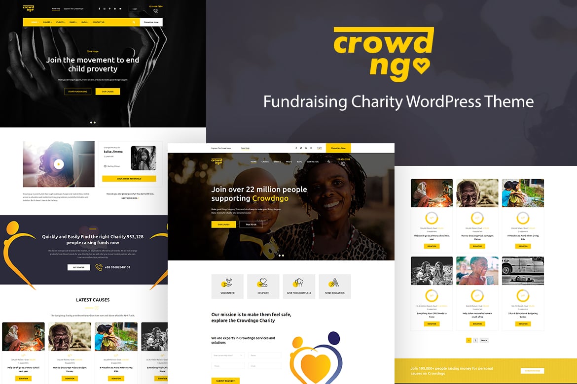 Crowdngo – Tema WordPress untuk Penggalangan Dana yang Profesional