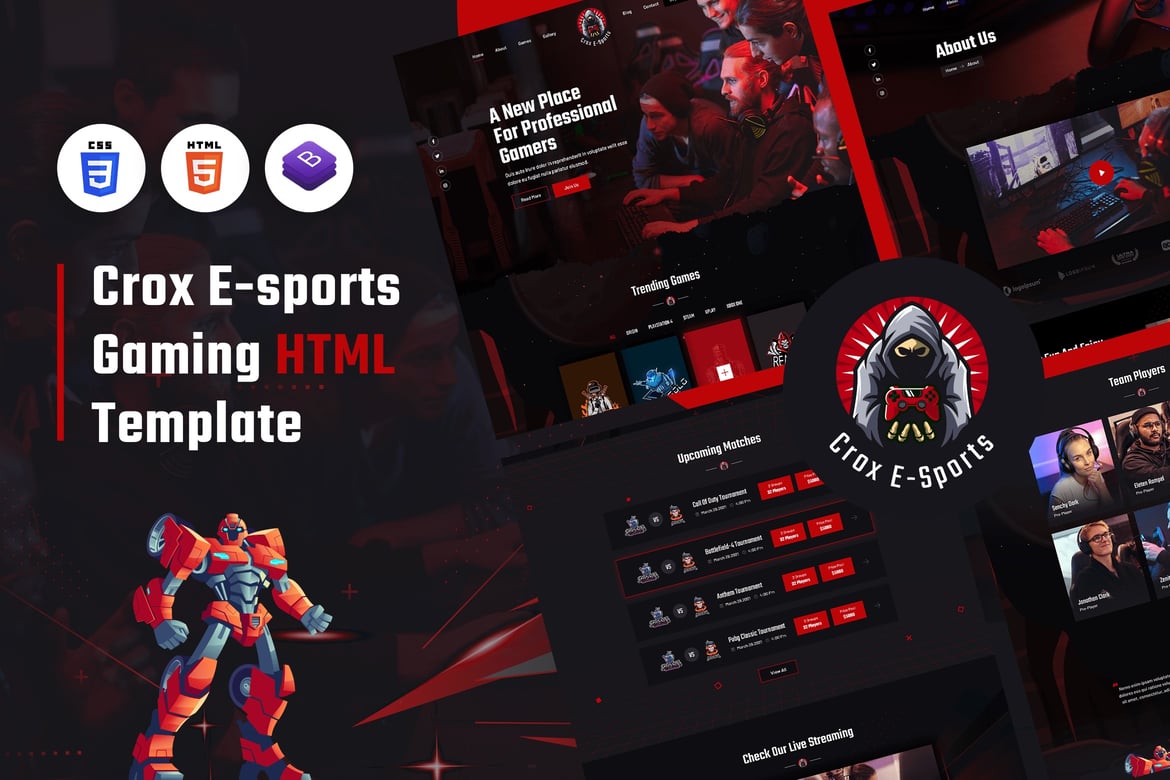CROX | Template Website Esports & Gaming Modern