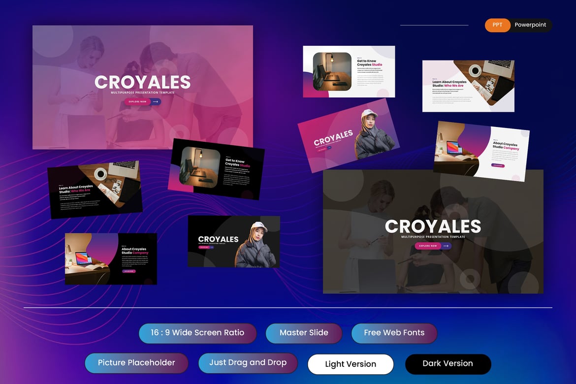 Croyales - Template Presentasi PowerPoint Serbaguna yang Memukau
