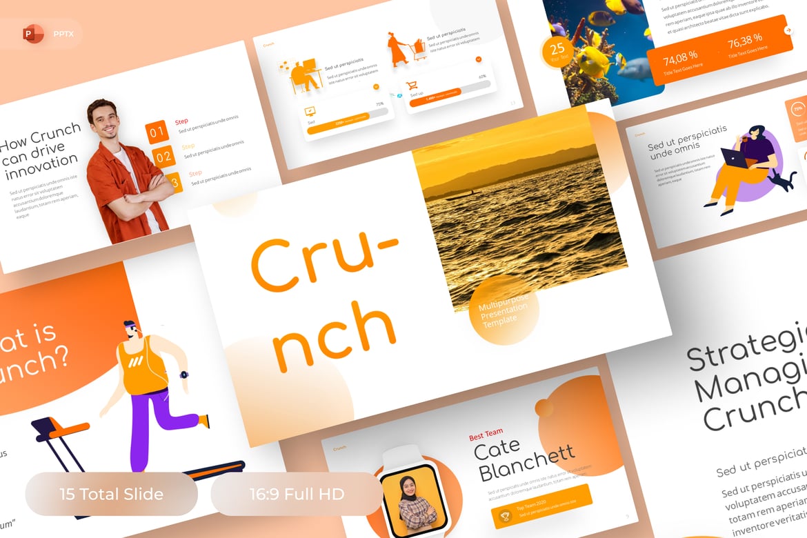 Crunch - Template PowerPoint Serbaguna yang Menarik
