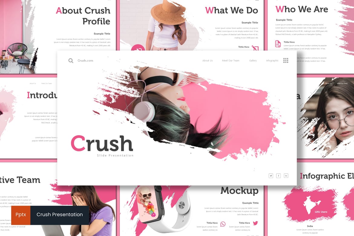 Template Presentasi Kreatif - Crush Powerpoint