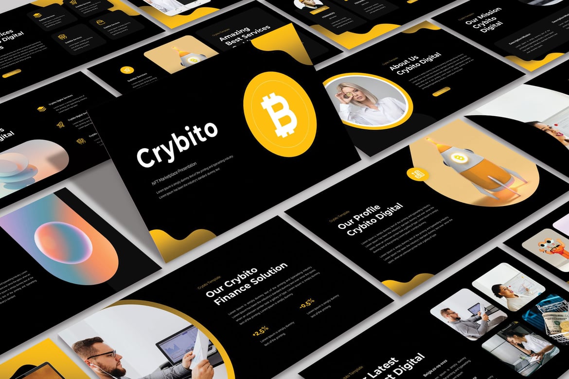 Template Powerpoint Crybito yang Modern dan Kreatif