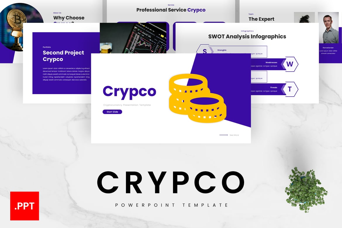 Crypco – Template PowerPoint Cryptocurrency Modern dan Profesional