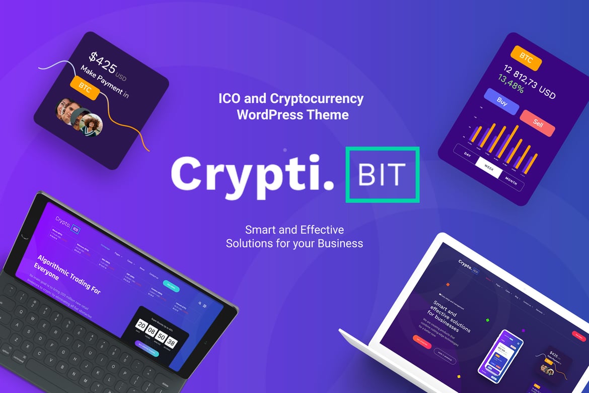 CryptiBIT - Tema WordPress Profesional untuk Bisnis Cryptocurrency dan ICO