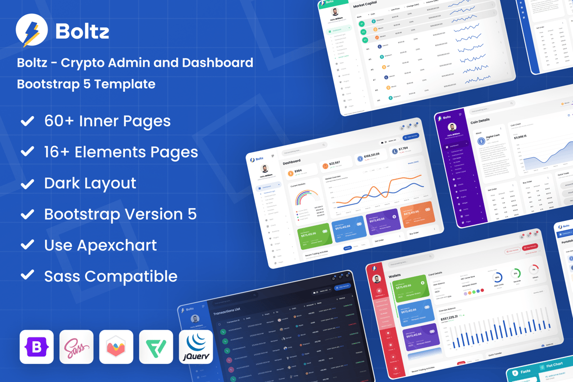 Template Dashboard Admin Crypto Modern dan Responsif