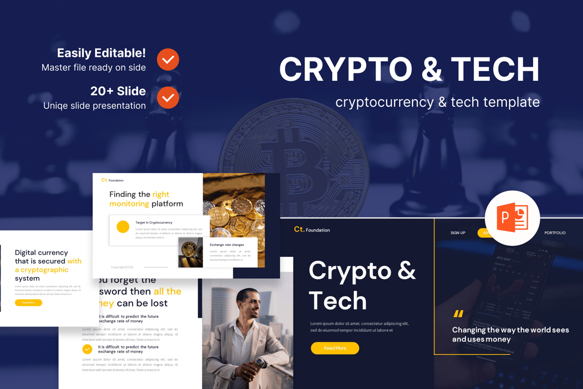 Template Presentasi Crypto & Tech – Powerpoint Cryptocurrency yang Menarik
