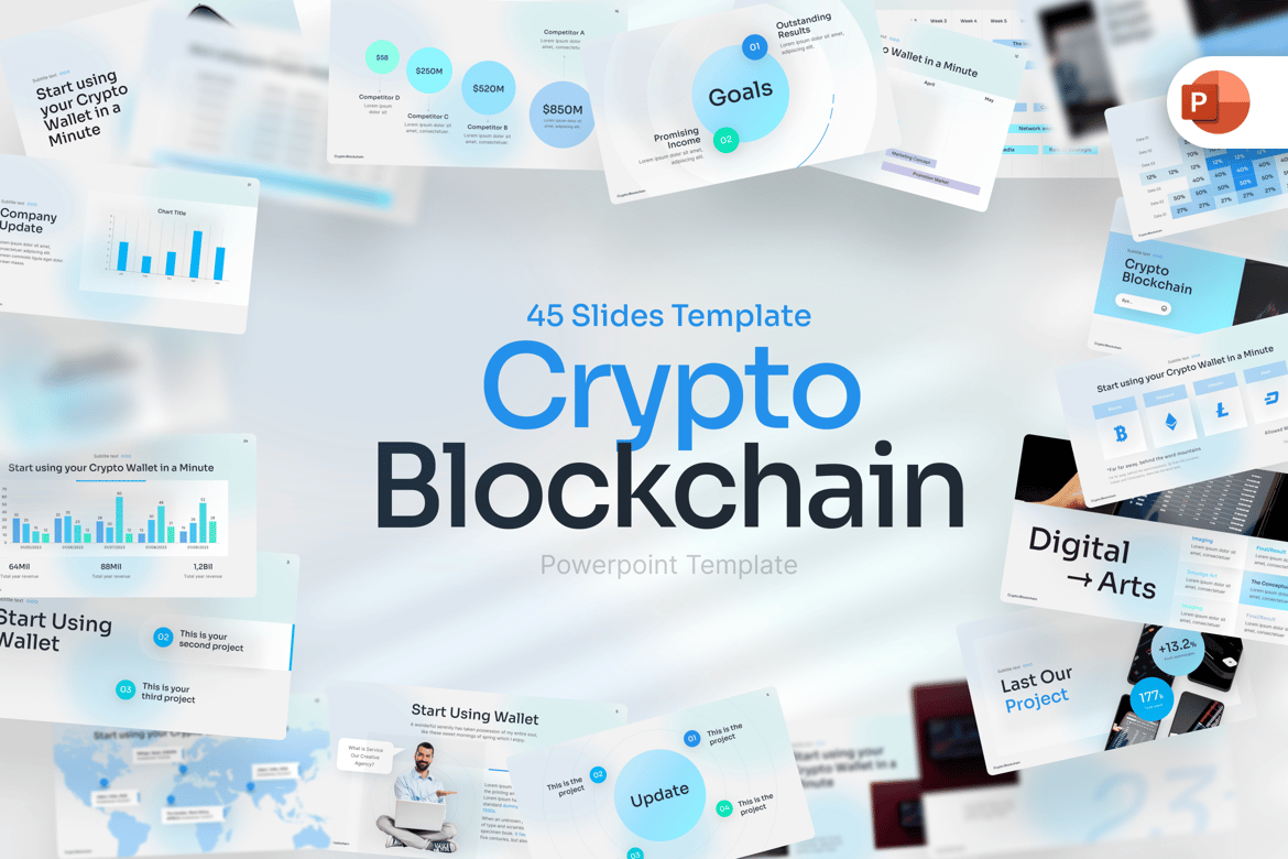 Template PowerPoint Blockchain Crypto yang Menarik dan Profesional