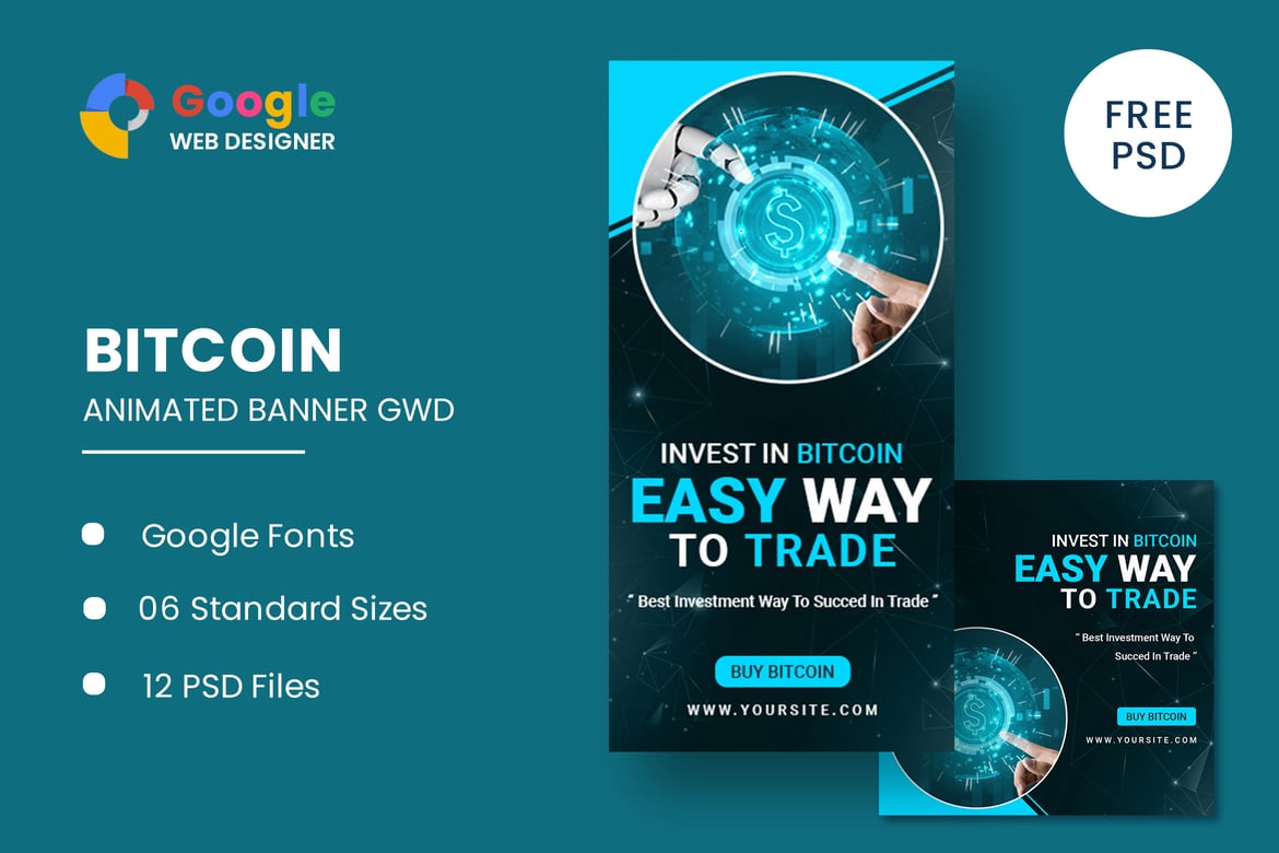 Template Web Banner Animasi Cryptocurrency Menarik untuk Bisnis Anda