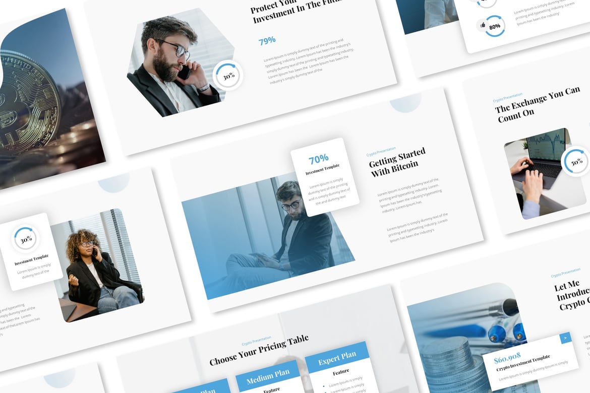 Template Presentasi PowerPoint Kreatif untuk Crypto Currency