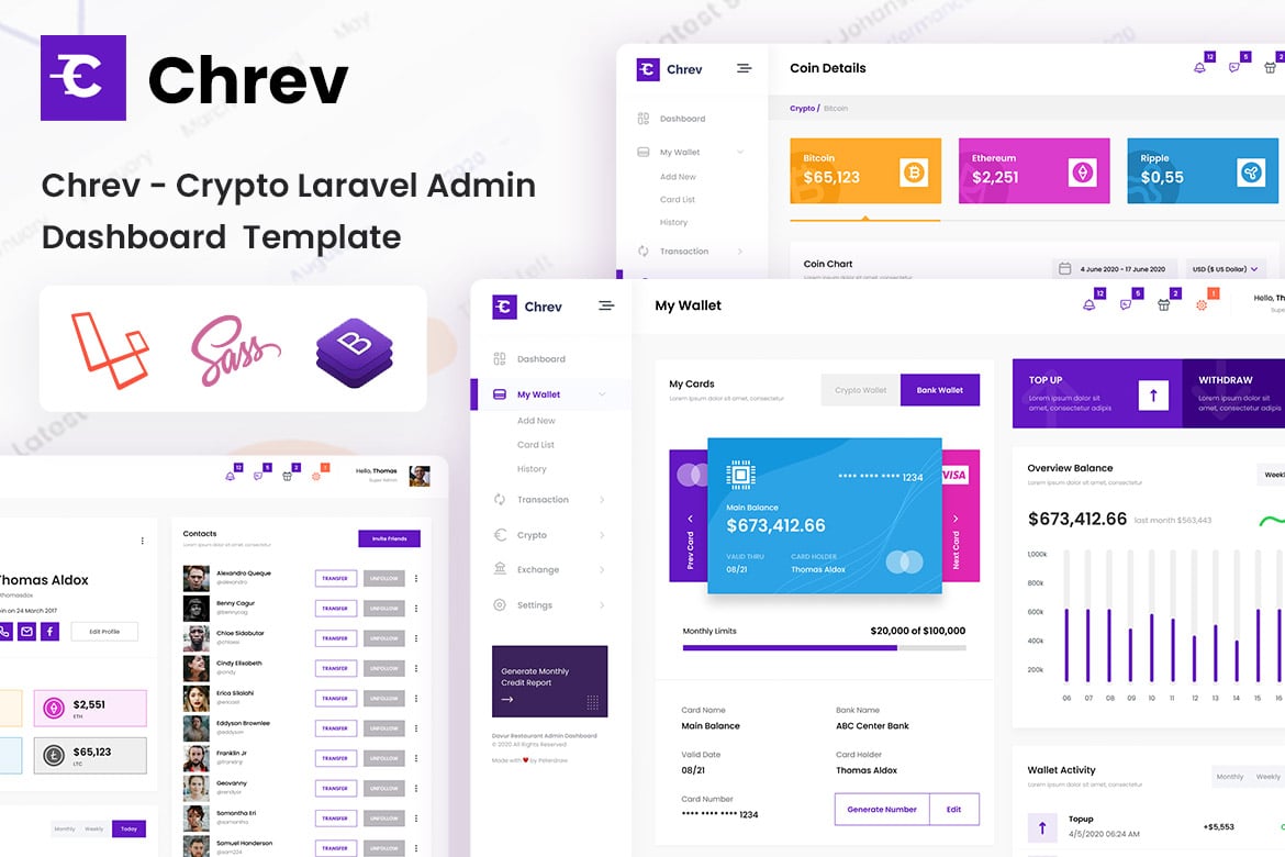 Template Website Dashboard Admin Crypto Laravel yang Modern