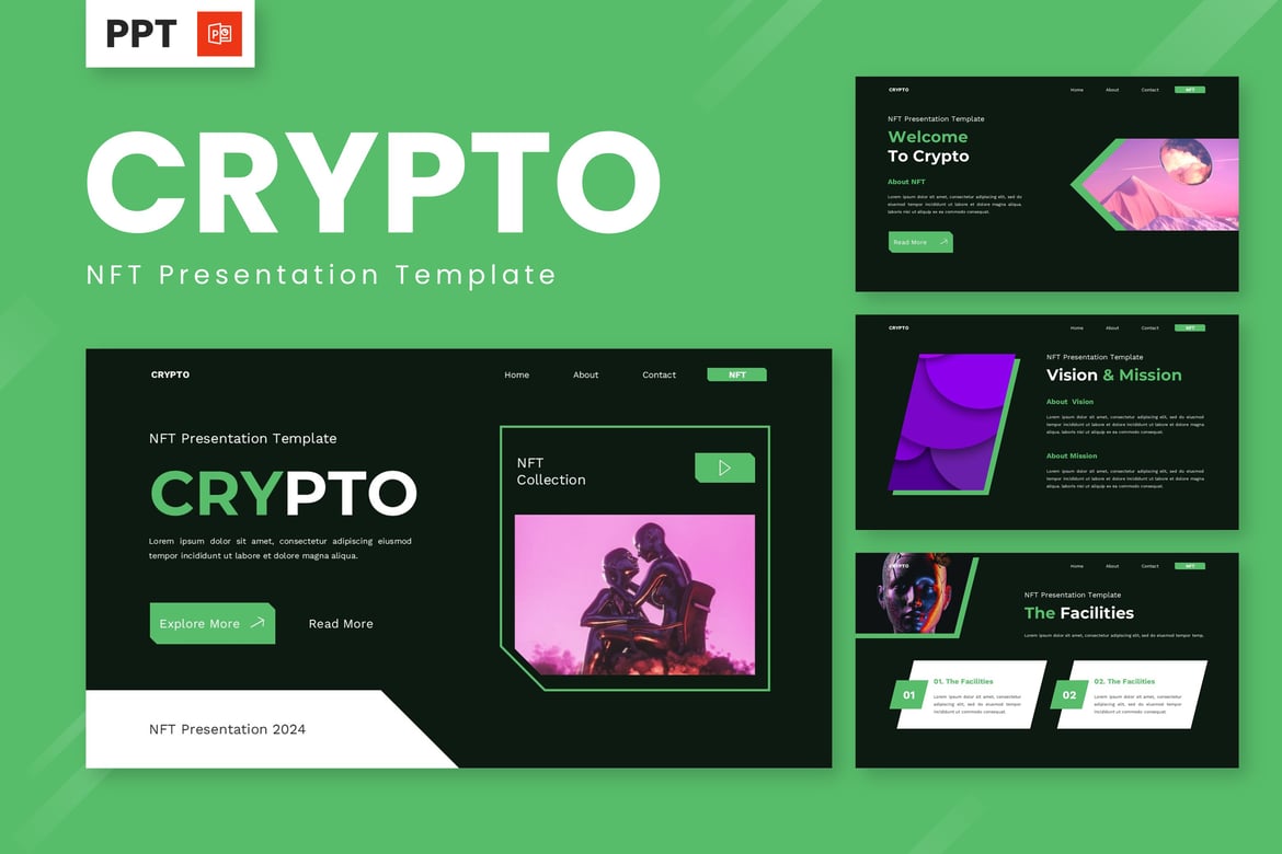 Template Powerpoint Crypto dan NFT yang Menarik