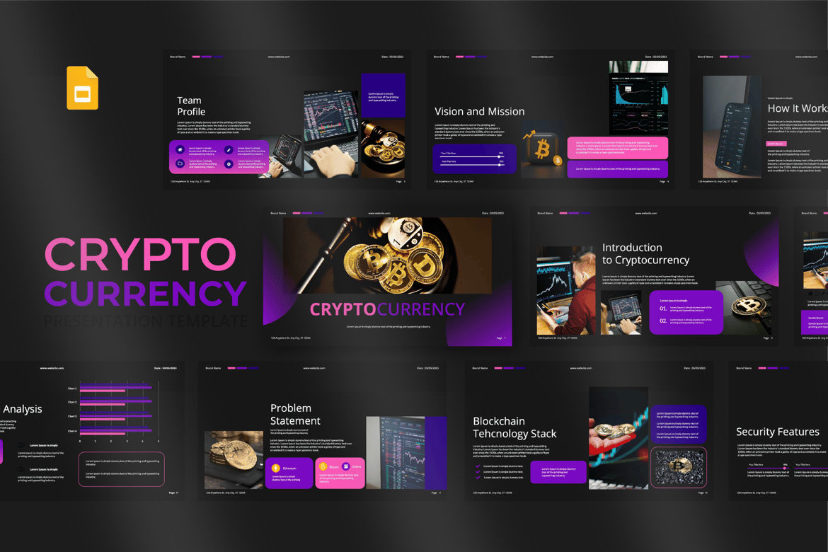 Template PowerPoint Crypto yang Modern dan Elegan