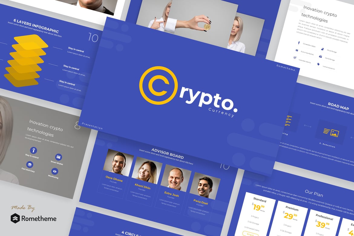 Template Presentasi PowerPoint Crypto yang Elegan dan Multifungsi