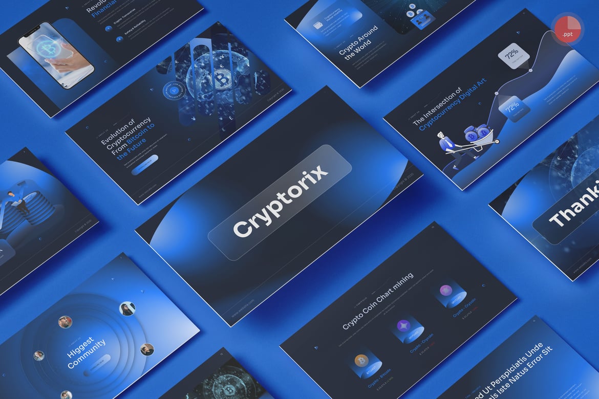 Template Presentasi Cryptocurrency & Bitcoin yang Menarik