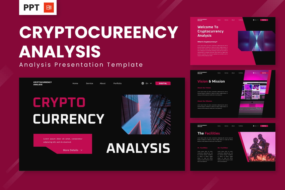Template PowerPoint Analisis Cryptocurrency yang Menarik
