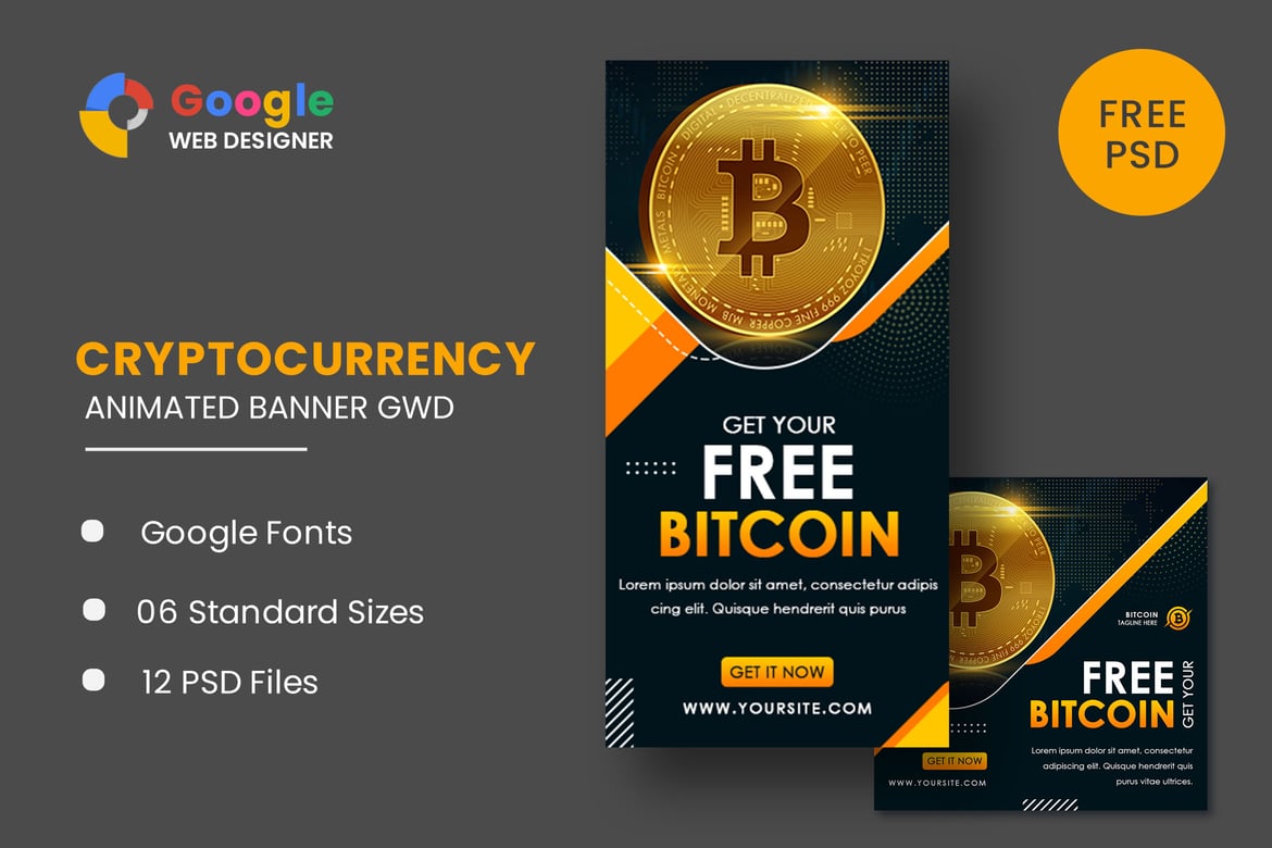 Template Web Banner Animasi Bitcoin yang Menarik untuk Semua Bisnis