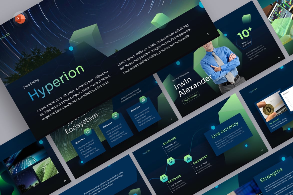 Template PowerPoint Cryptocurrency Modern dan Menarik