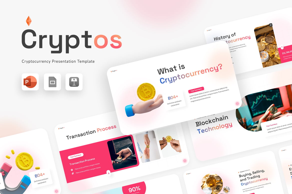 Template Powerpoint Cryptocurrency yang Kreatif dan Elegan