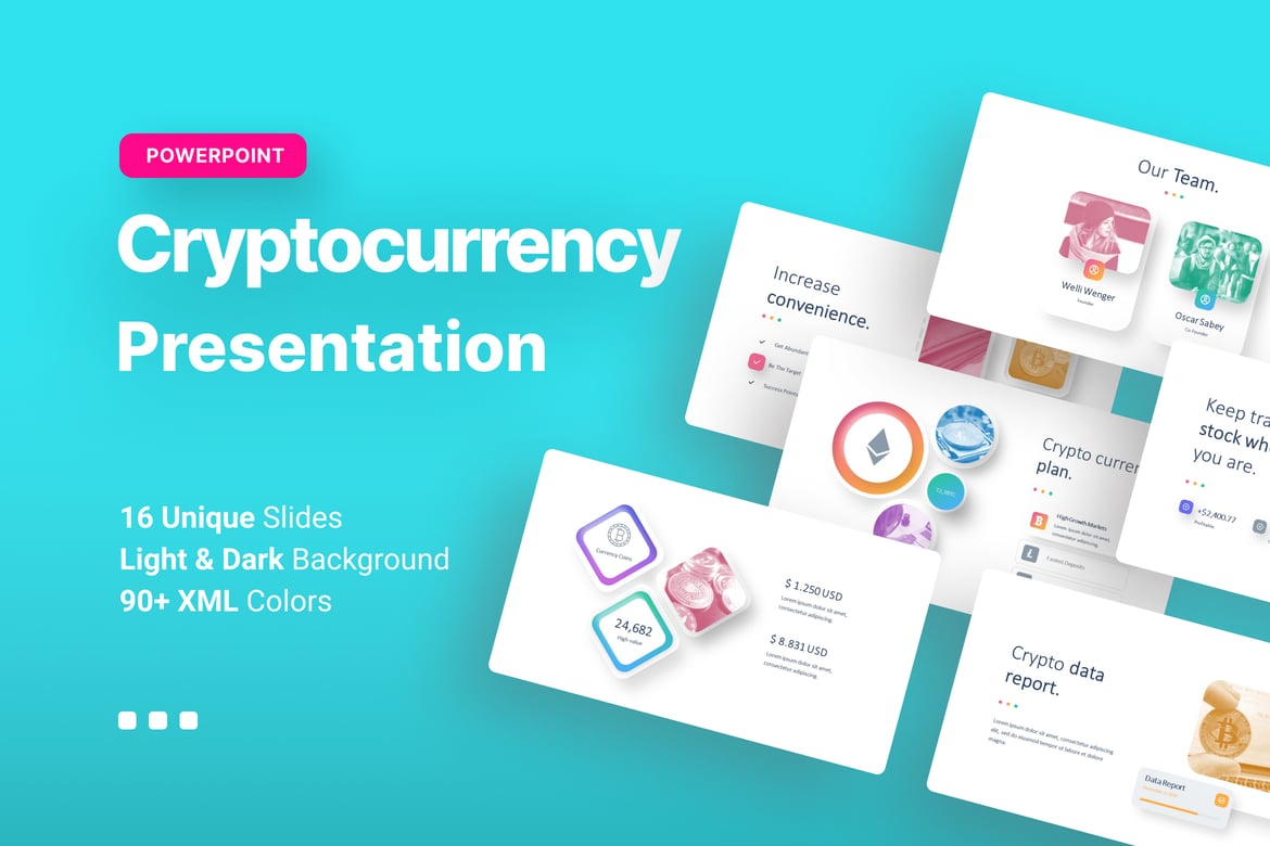 Template PowerPoint Cryptocurrency Modern dan Menarik