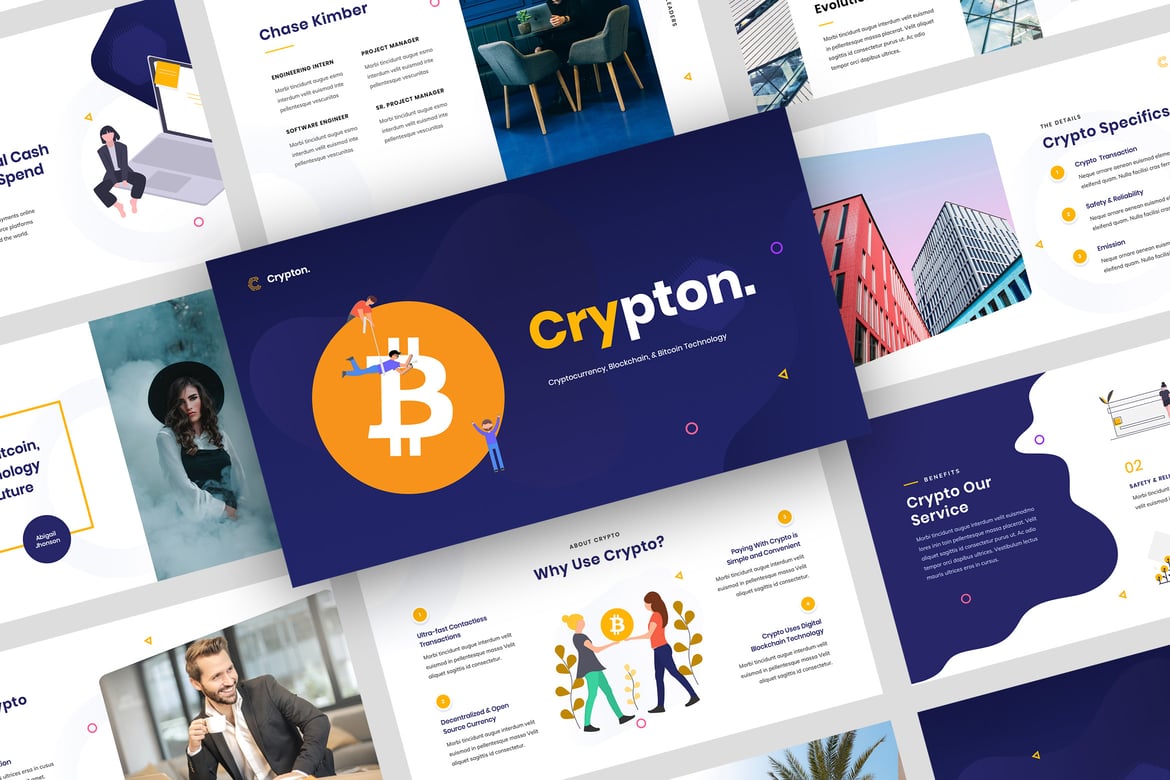 Crypton - Template PowerPoint Cryptocurrency yang Modern dan Profesional