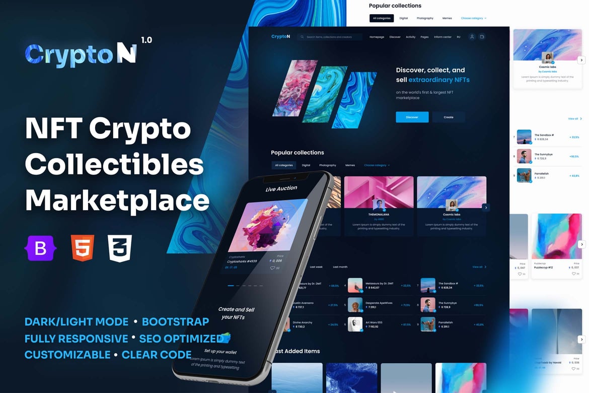 CryptoN: Template Website Pasar NFT yang Menarik