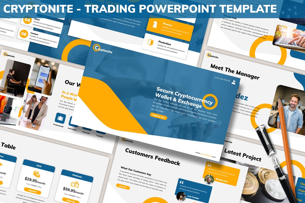 Template Powerpoint Trading Modern - Cryptonite