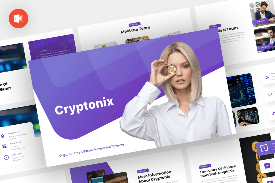 Template Powerpoint Cryptonix - Desain Modern untuk Presentasi Cryptocurrency