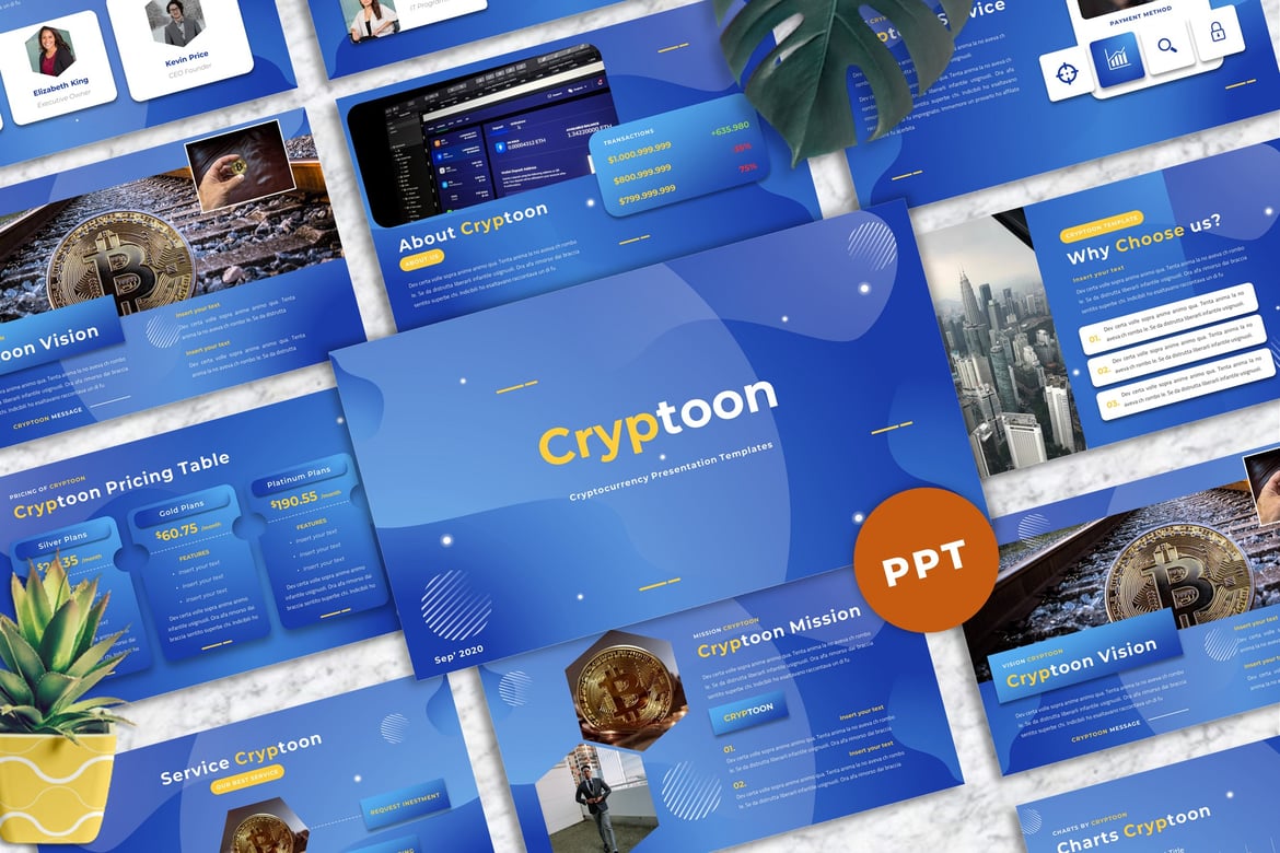 Cryptoon - Template Powerpoint Cryptocurrency yang Menarik