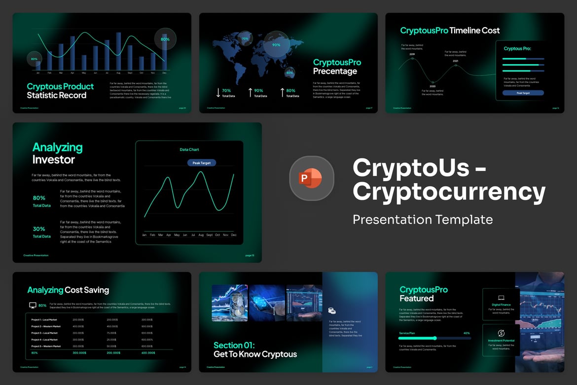 Template PowerPoint Cryptocurrency Cryptous yang Menarik dan Profesional