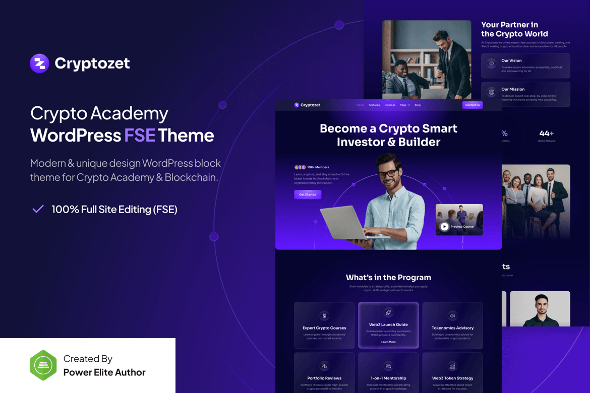 Cryptozet – Tema WordPress Terbaik untuk Akademi Crypto dan Blockchain