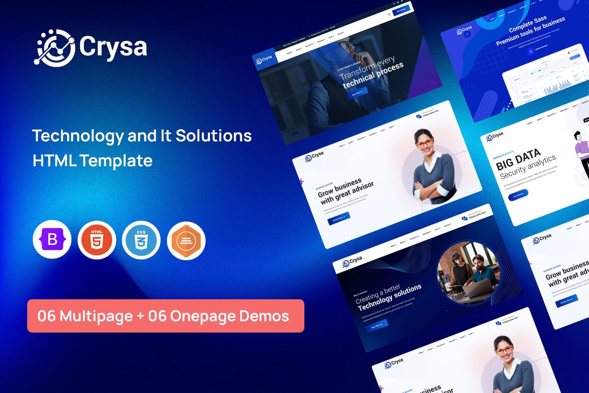 Crysa - Template Website IT Solusi & SaaS yang Modern dan Responsif