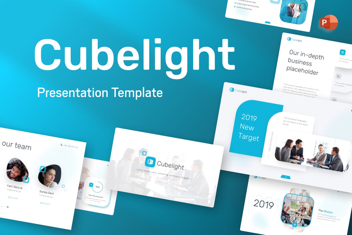 Template PowerPoint Cubelight untuk Presentasi Profesional