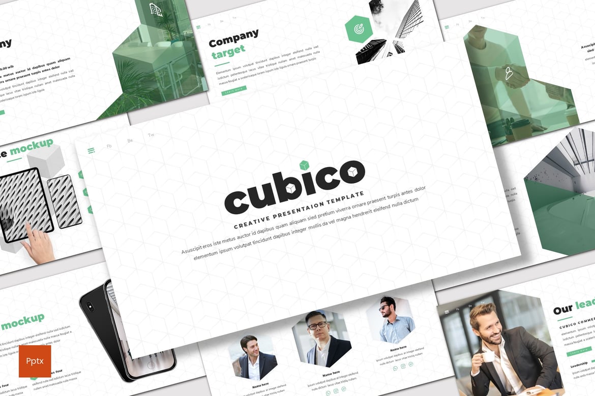 Cubico - Template PowerPoint Kreatif dan Minimalis