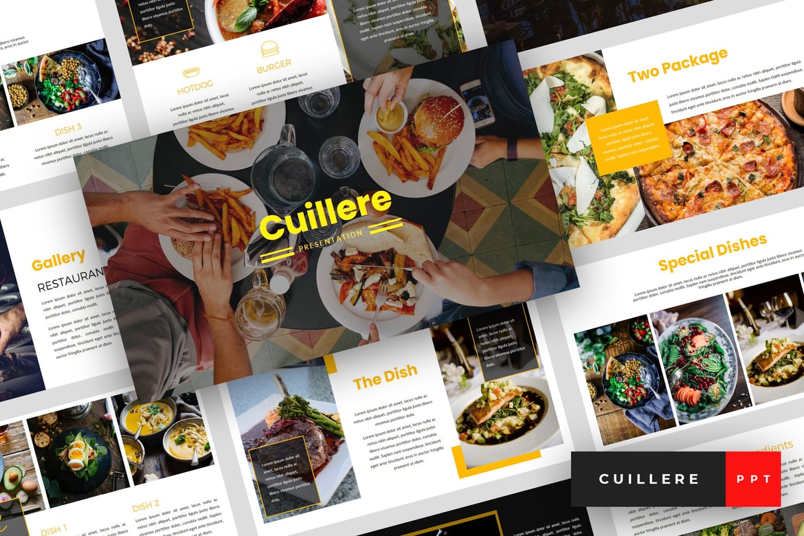 Template Presentasi PowerPoint Cuillere untuk Restoran dan Kafe
