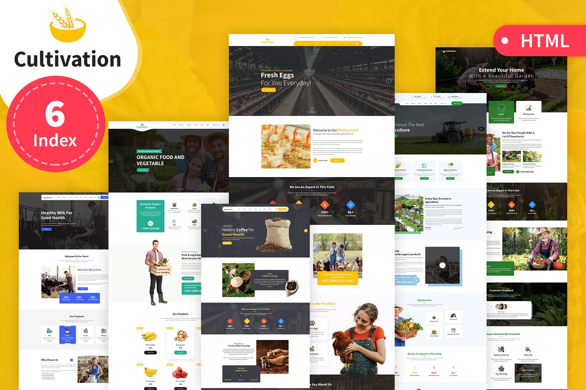 Template Website HTML Responsif Serbaguna untuk Toko Makanan Segar