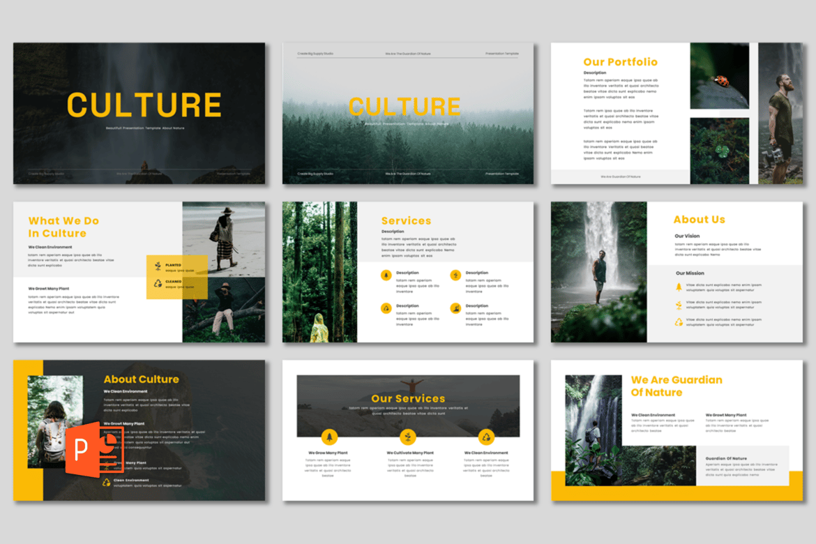 Template Presentasi PowerPoint Bertema Alam yang Menarik