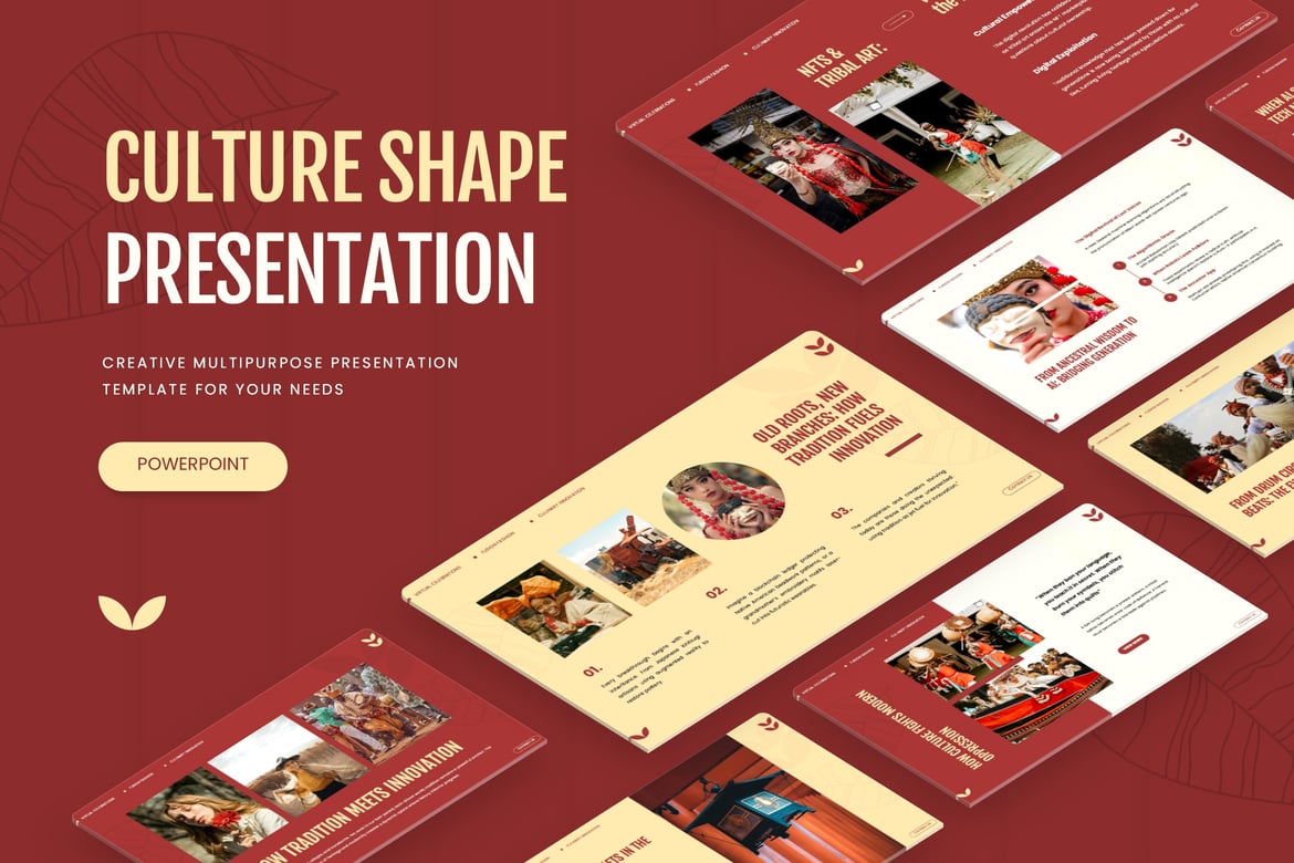 Template Presentasi PowerPoint Culture Shape - 5 Variasi Warna Menarik