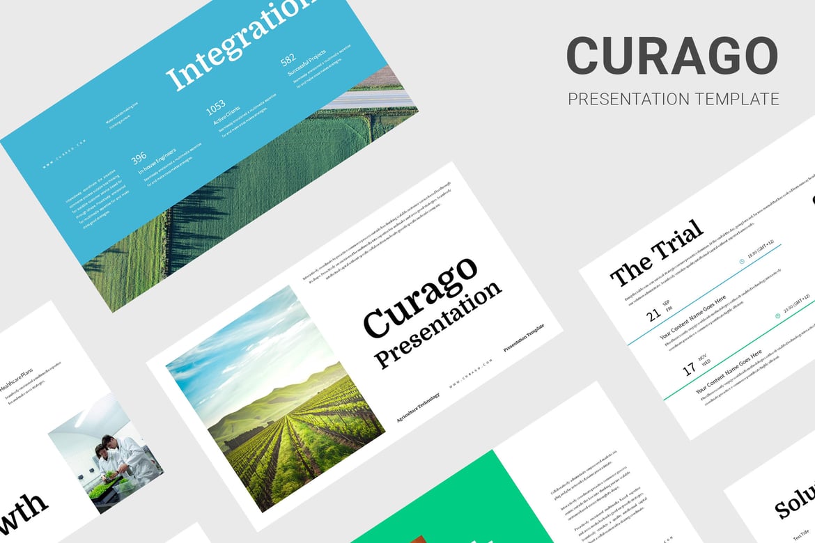 Curago - Template Powerpoint Teknologi Pertanian yang Menarik