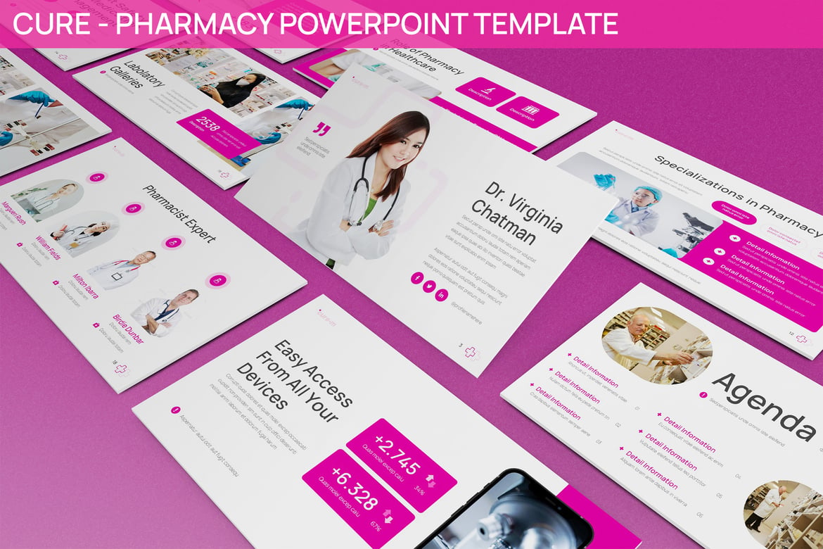 Template Presentasi PowerPoint Apotek - Cure
