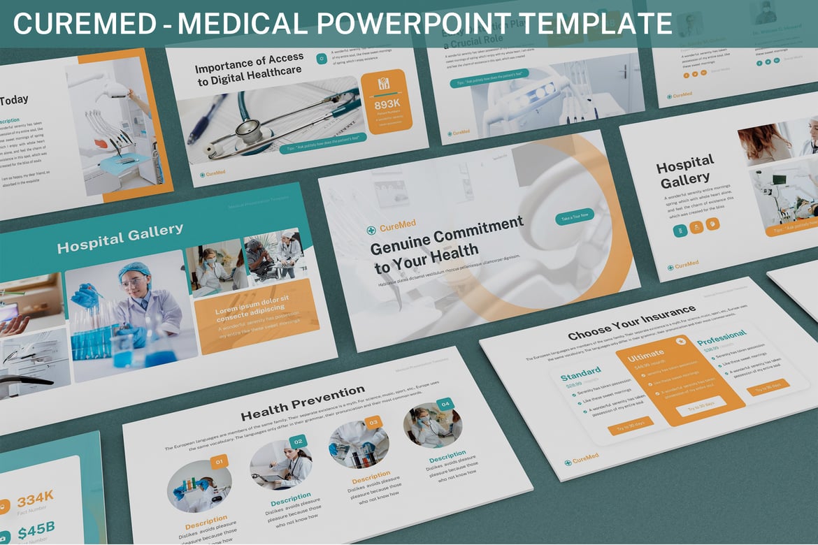 Curemed - Template PowerPoint Medis yang Menarik