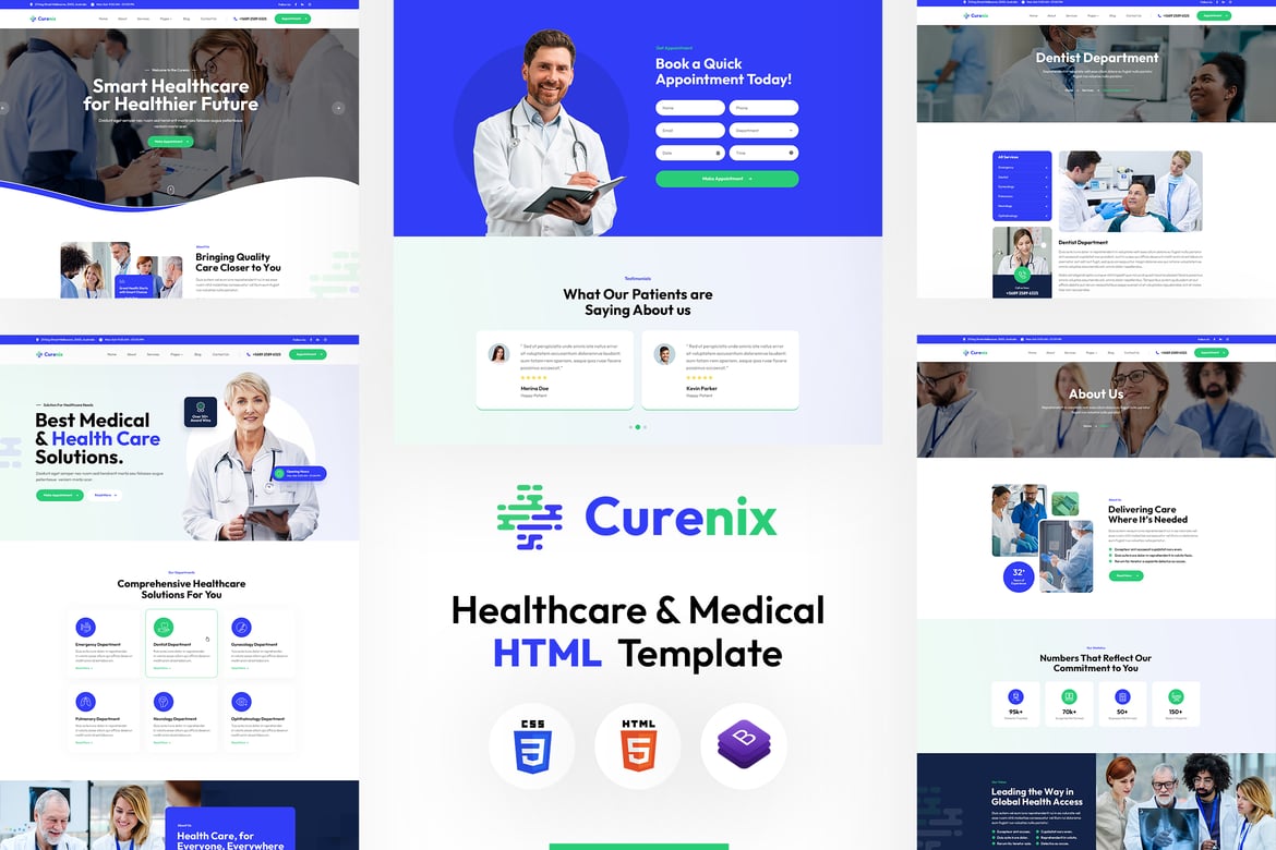 Curenix | Template Website Kesehatan dan Medis yang Modern