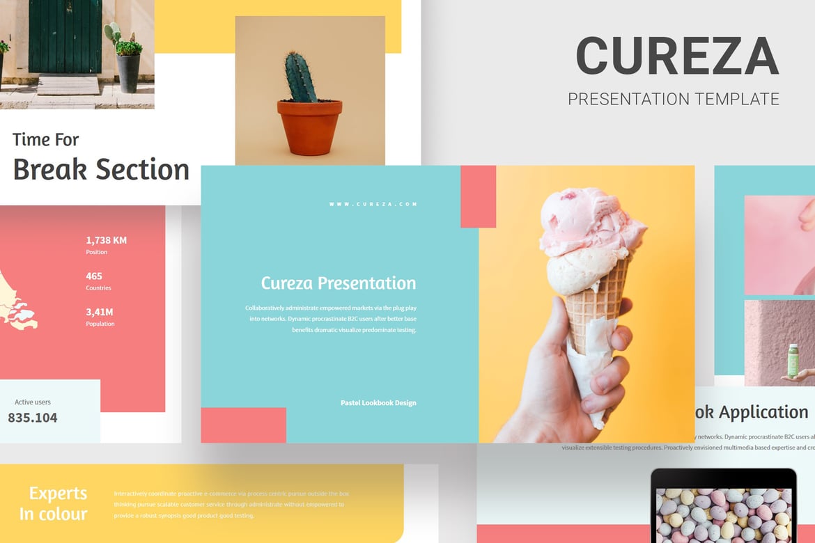 Cureza - Template Presentasi PowerPoint dengan Warna Pastel yang Menawan