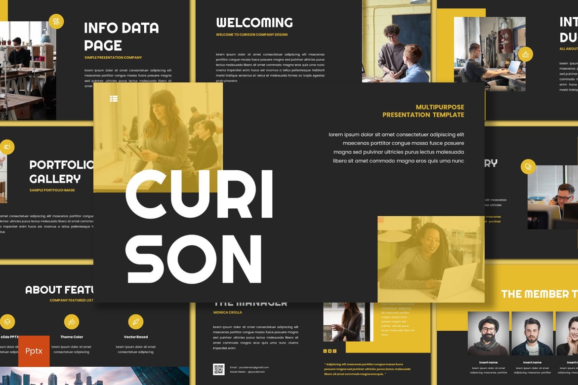 Curison - Template Powerpoint Bisnis yang Kreatif dan Minimalis